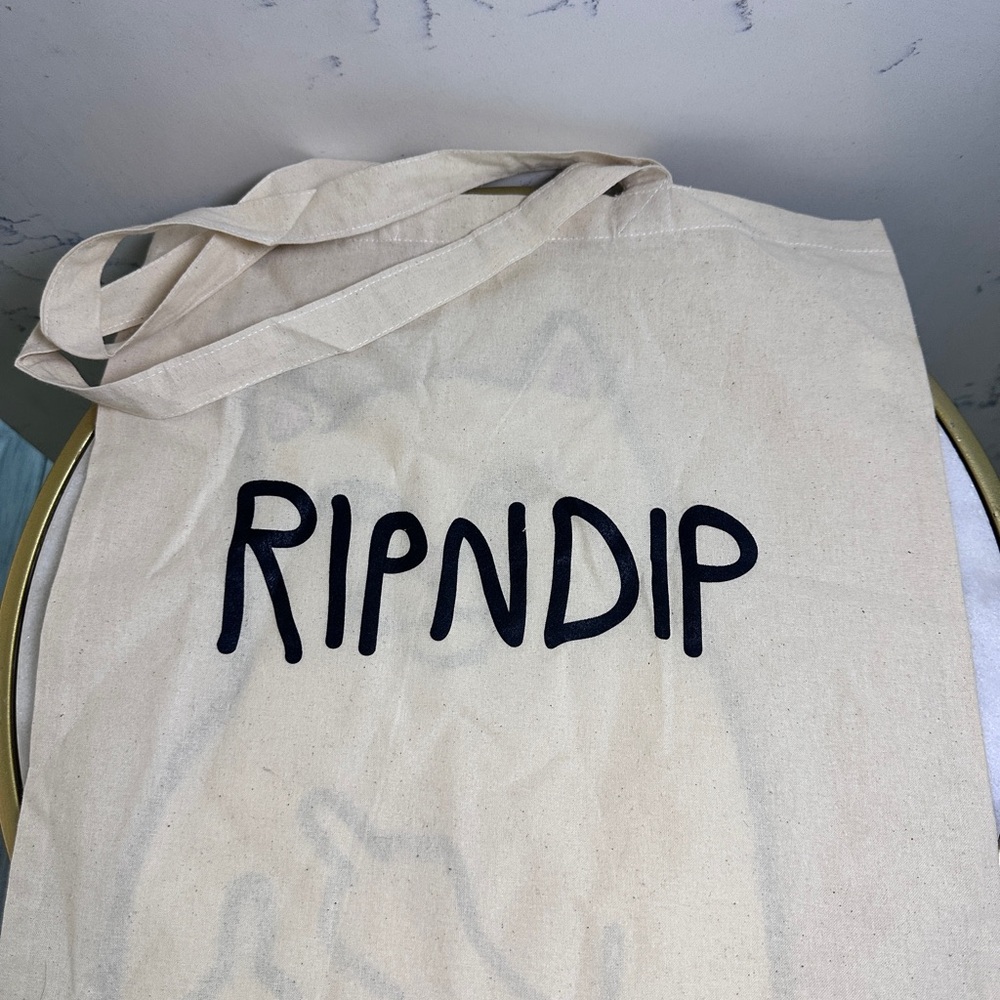 Ripndip Cream LA Cat Tote with Pink and Black Accents - Picture 2 of 3